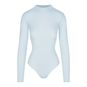 U1. NWOT SKIMS MILKY SHEER MOCK NECK LONG SLEEVE BODYSUIT IN OPAL